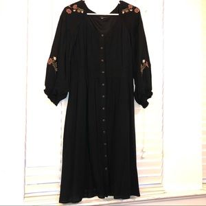 Black embroidered dress